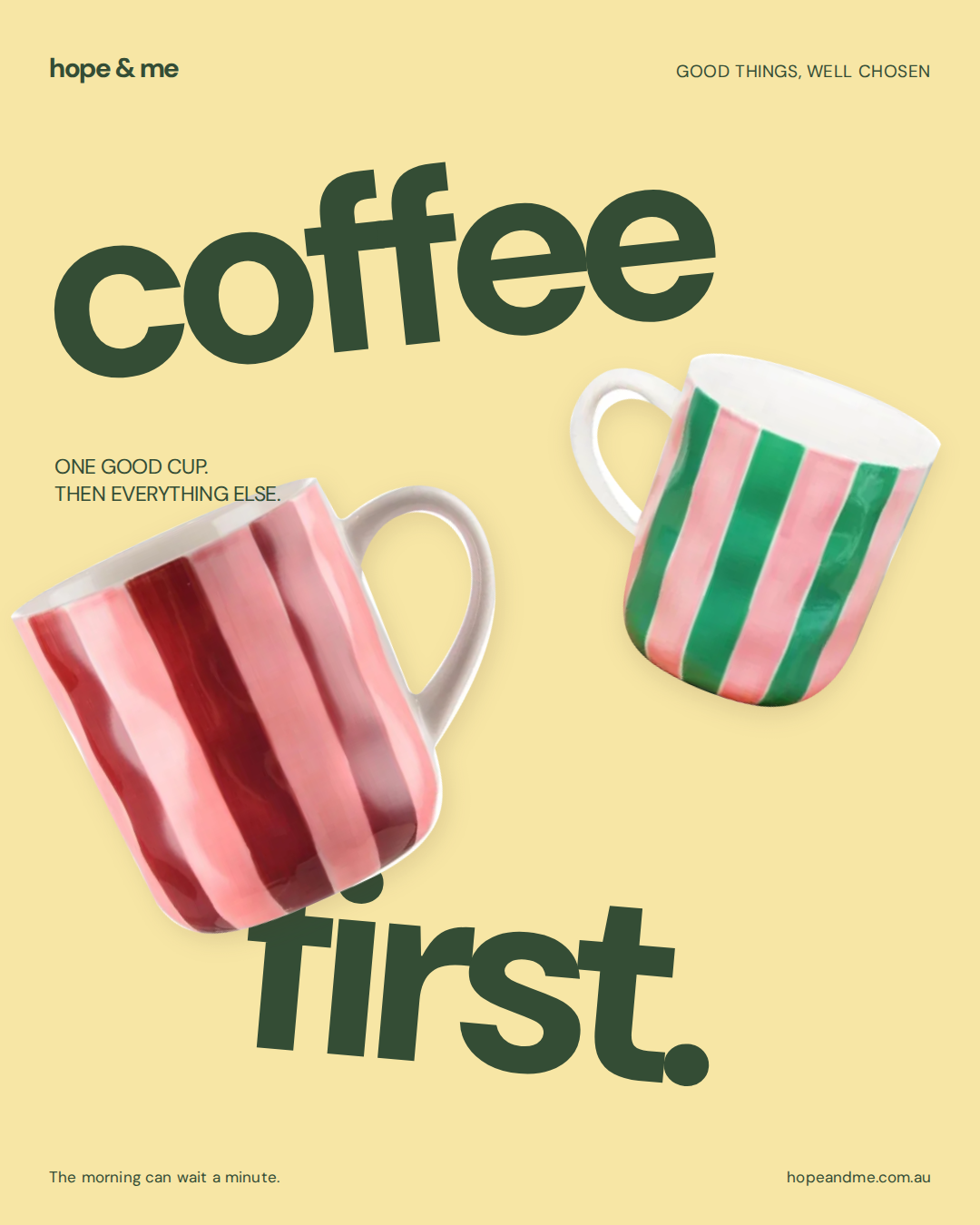 Coffee first Instagram post for Hope and Me